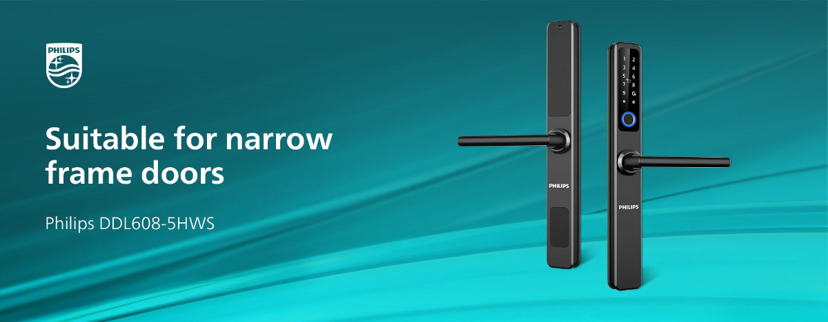 Philips new smart lever lock, for narrow frames, black, best price, ddl608, exclusivly at building hardware, buy now