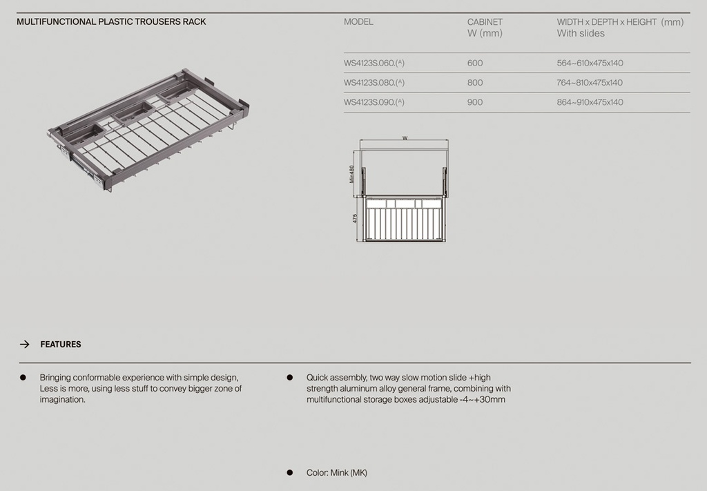 UNIHOPPER MULTIFUNCTIONAL TROUSER RACK 4123