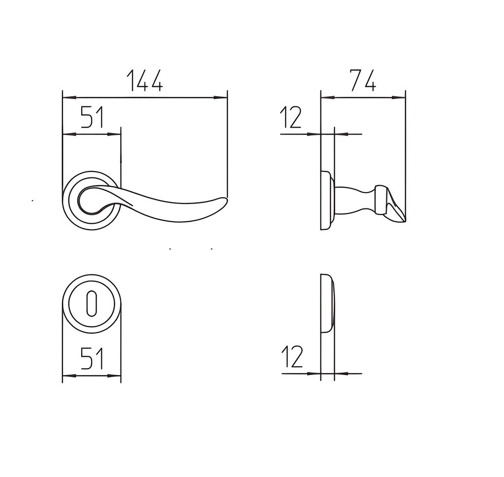 MANDELLI LEVER HANDLE 1211 -NORMA