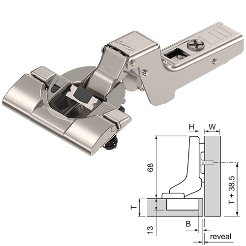 BLUM HINGE INSET HYDRAULIC 110°