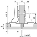 BLUM HINGE HALF OVERLAY HYDRAULIC 110°