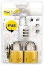 YALE 40MM BRASS PADLOCK SET